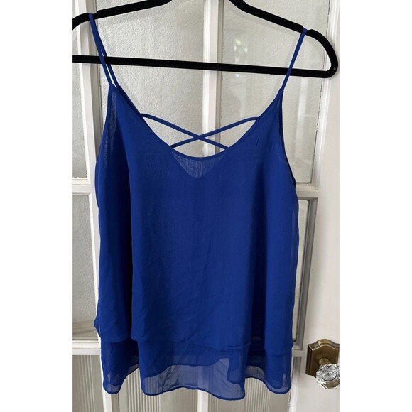 Venus Blue Tank Top Flowy Strappy Women's  Medium Beach Blouse - Picture 1 of 8